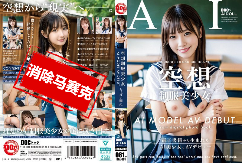 DAL-001 制服美少女 AI MODEL AV 出道篇#1～从电子书中诞生的AI美少女，AV出道 素人